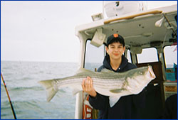 Sportfishing the South Side of Cape Cod with Bluefin Charters for striped bass, bluefish, bonita, albacore, fluke, black sea bass, scup, sharks, and more!